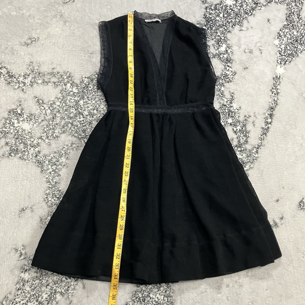 Sandro Paris Dress Womens Size M Black Lace Trim Fit Flare Sleeveless NWT - Picture 5 of 16